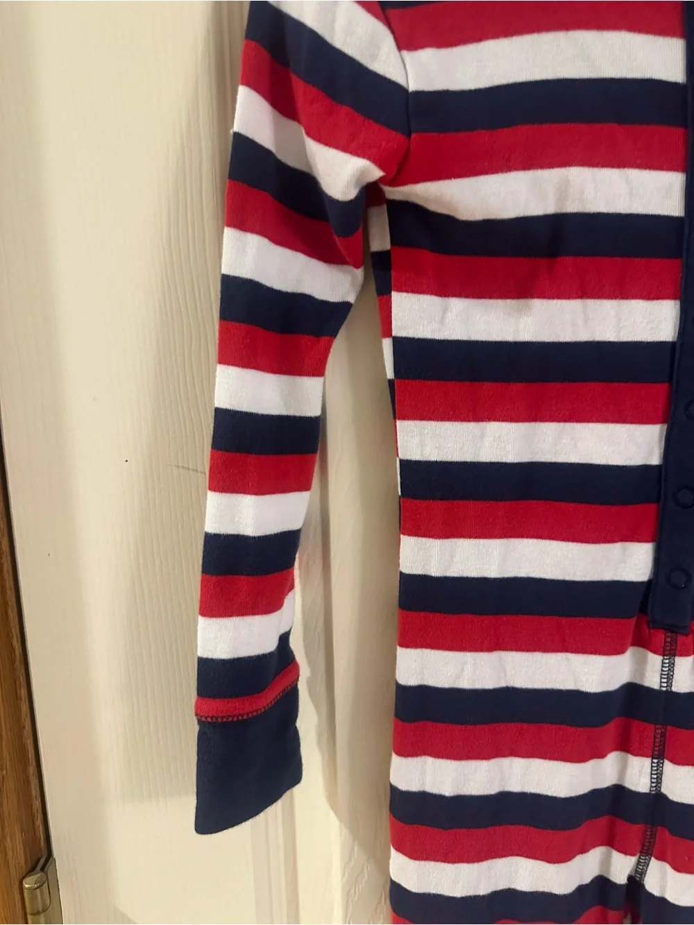 Old Navy Red, Navy and White Striped Kids One-Piece Pajama